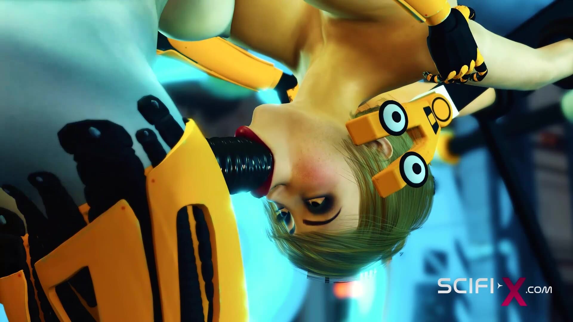 New version of sex futa android. Horny & cute cuffed Legal-age brunette sucks dick and gets fucked_main_thumbnail