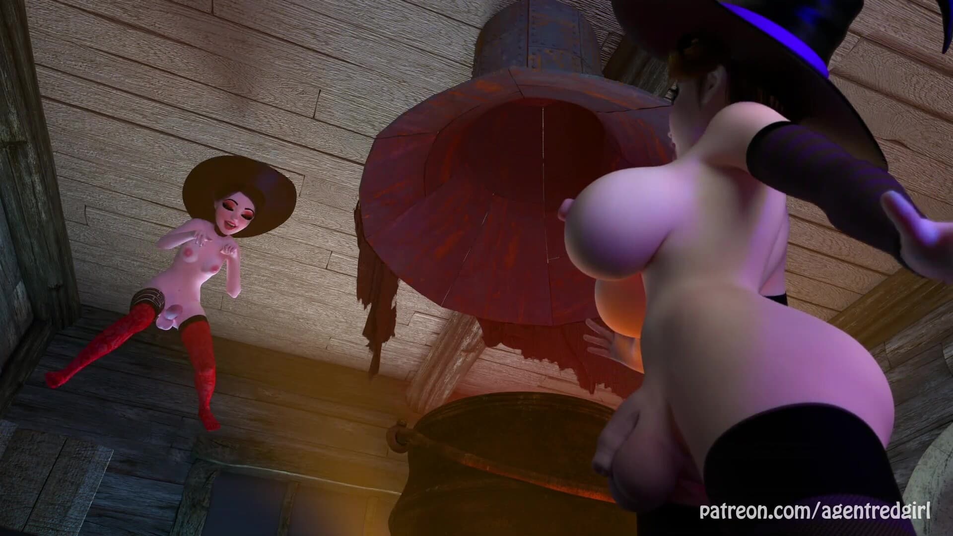 Futaween! - Two Futanari Witches Play Pranks And Have Sex With Eachother! MASSIVE CUMSHOT WHAAAAT???_main_thumbnail