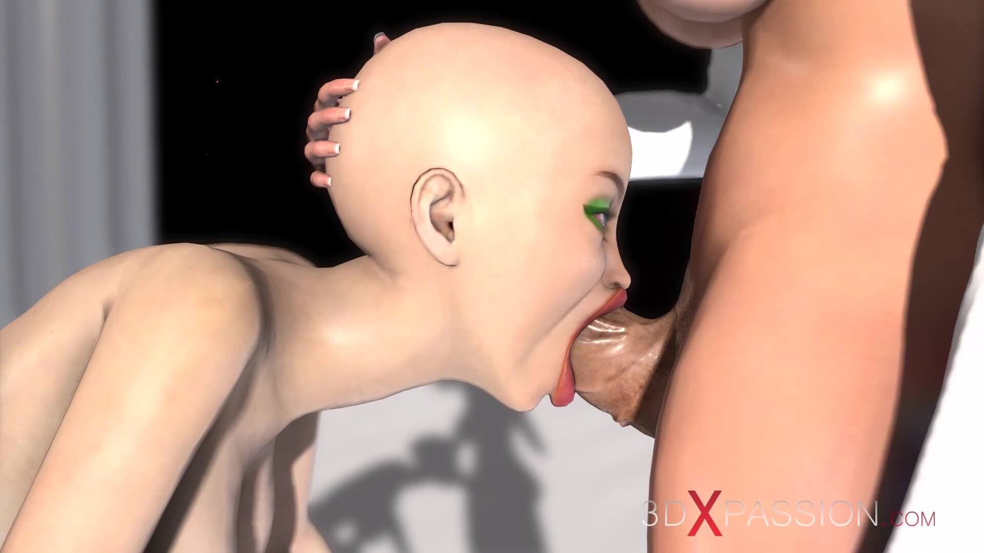 Sci-fi sex. 3d hot alien dickgirl plays with a sexy Chick in the space station_main_thumbnail